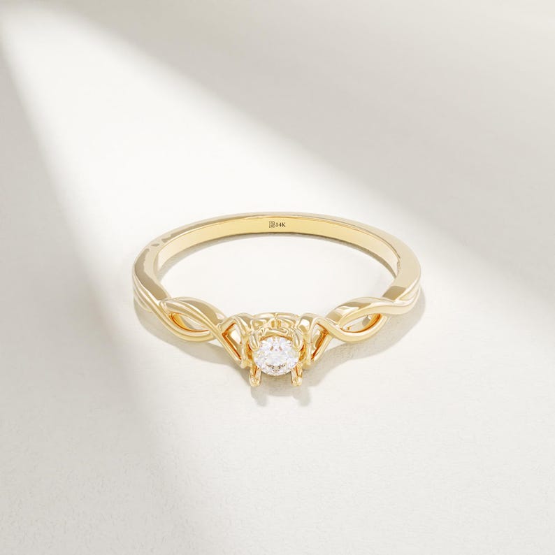 MADELYN MINIMALIST 14k Solid Gold Tiny Engagement Dainty Heart Ring for Girlfriend | Gift for Wife, Her, Mom