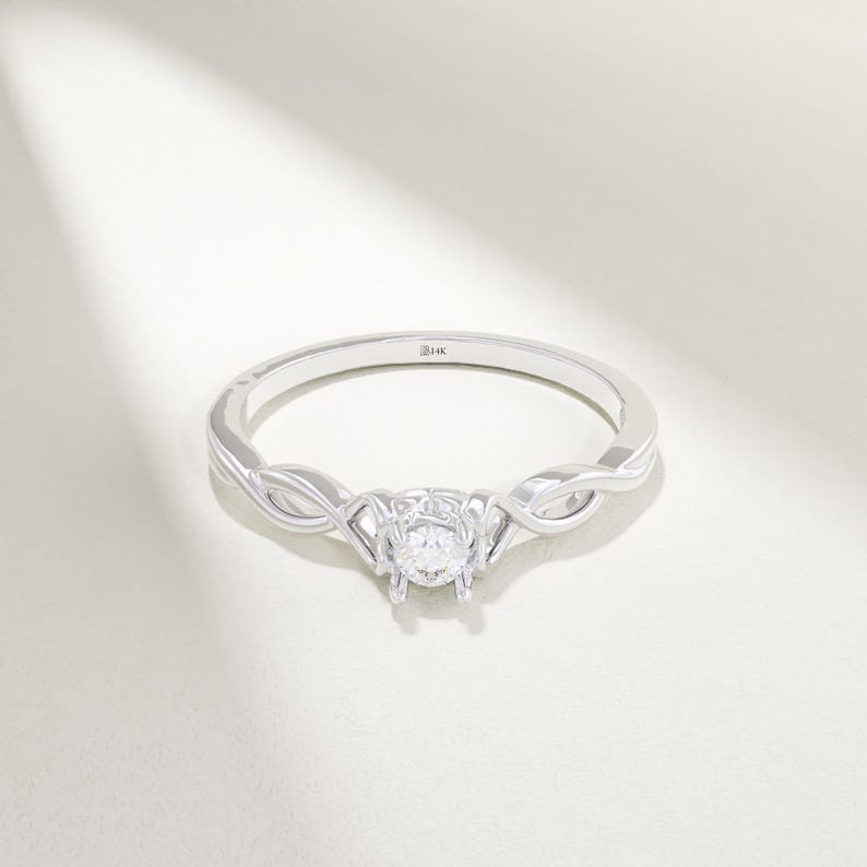 MADELYN MINIMALIST 14k Solid Gold Tiny Engagement Dainty Heart Ring for Girlfriend | Gift for Wife, Her, Mom