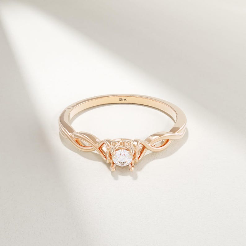 MADELYN MINIMALIST 14k Solid Gold Tiny Engagement Dainty Heart Ring for Girlfriend | Gift for Wife, Her, Mom