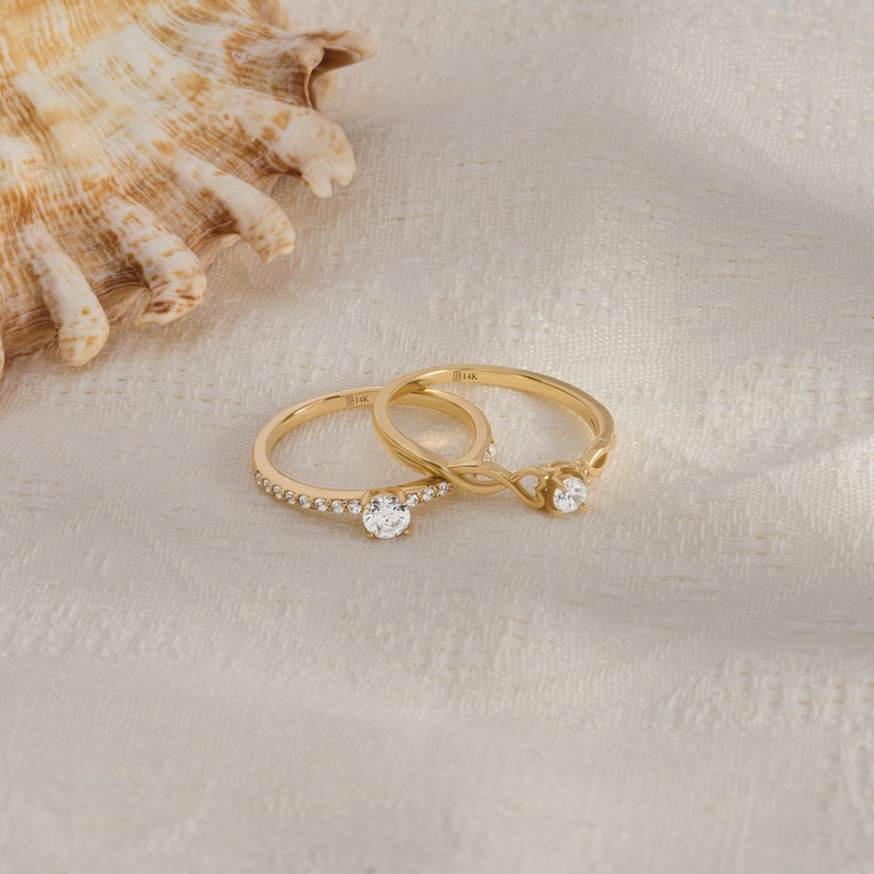 MADELYN MINIMALIST 14k Solid Gold Tiny Engagement Dainty Heart Ring for Girlfriend | Gift for Wife, Her, Mom