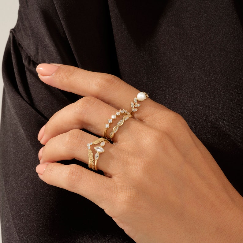 MADELYN MINIMALIST 14k Solid Gold Bezel Marquise Minimalist Proposal Ring for Women | Gift for Girlfriend, Wife