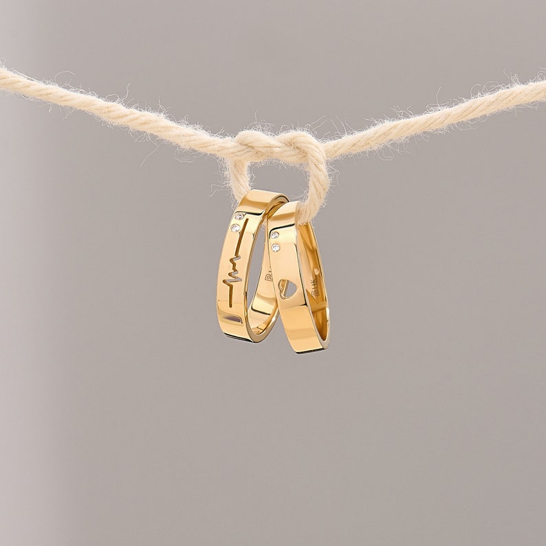 MADELYN MINIMALIST 14k Solid Gold Solid Gold Heart Commitment Ring | Gift for Mom, Wife, Her