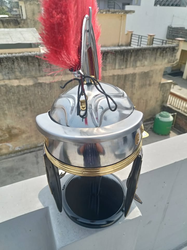 MEDIEVALMART Roman Imperial Centurion Helmet - Handcrafted with Brass Accents, Armor Replica for SCA Larp