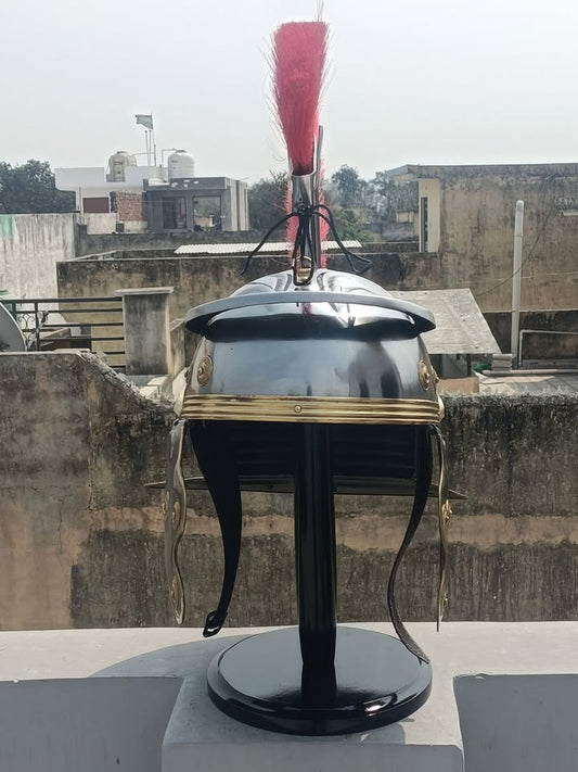 MEDIEVALMART Roman Imperial Centurion Helmet - Handcrafted with Brass Accents, Armor Replica for SCA Larp