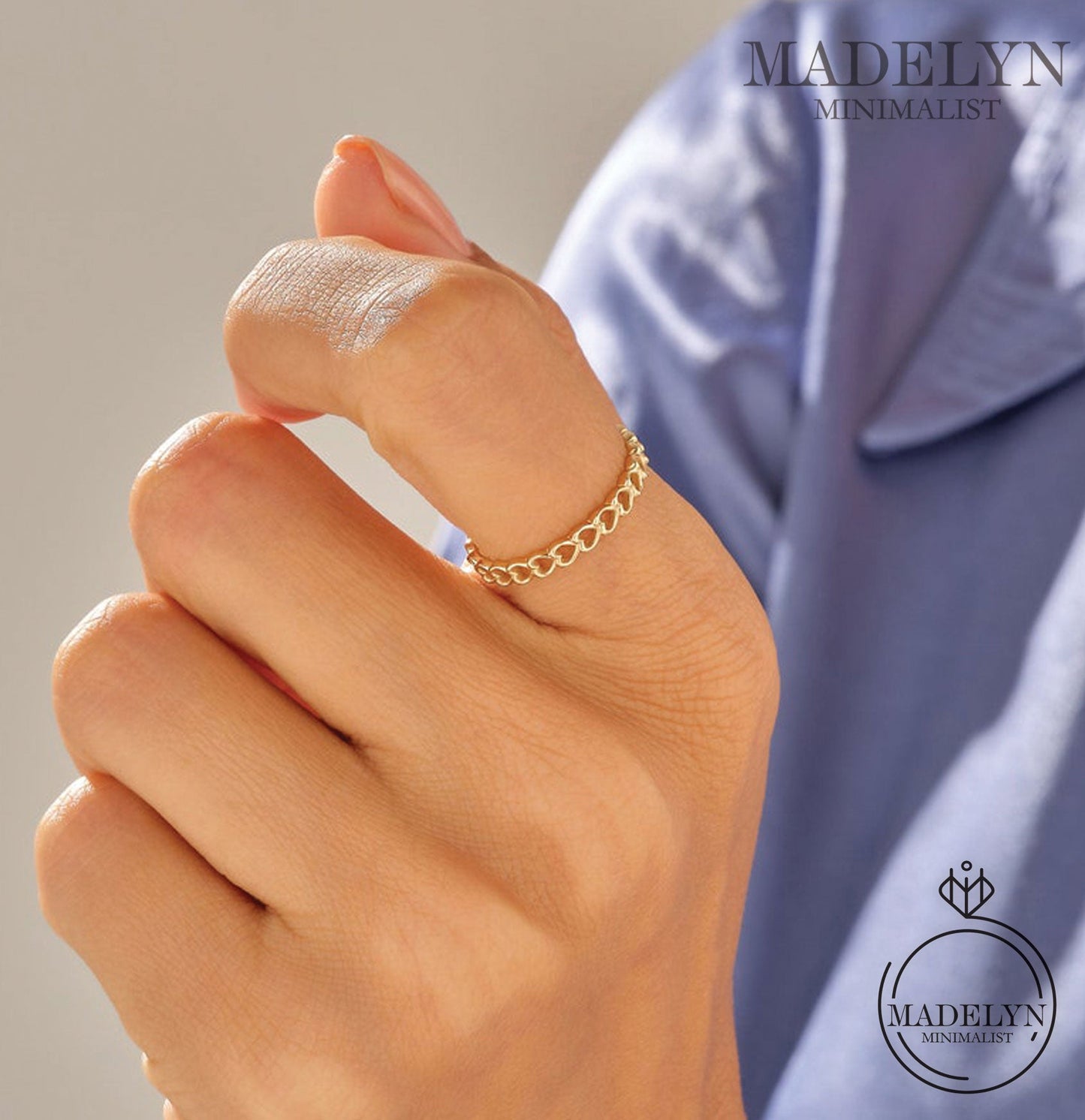 MADELYN MINIMALIST 14k Solid Gold Heart Ring Minimalist Love Band for Women Dainty Gold Heart | Gift For Wife or Girlfriend