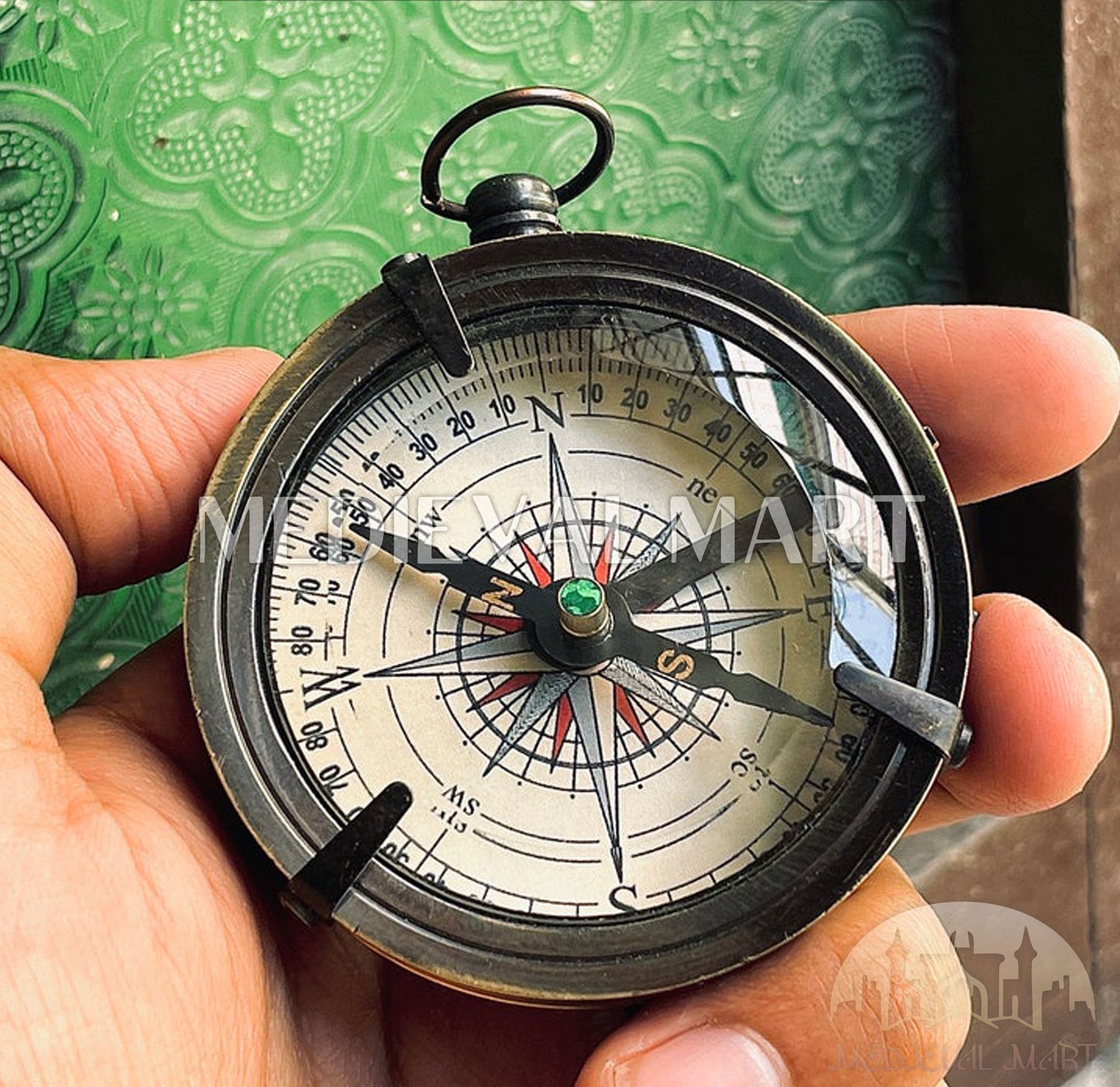 MEDIEVALMART Nautical Dollond London Working Compass Antique Black Finish | Gift For Him & Her