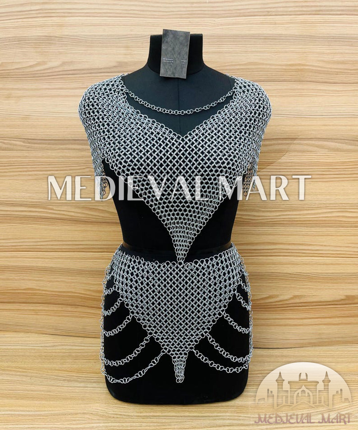 MEDIEVALMART Women’s (Duskblade) Chainmail Armor W/H Skirt