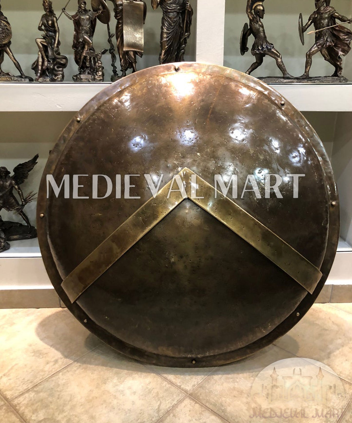 MEDIEVALMART 300 Movie Spartan’s Antique Touch Metal Shield | Gifts For Dad