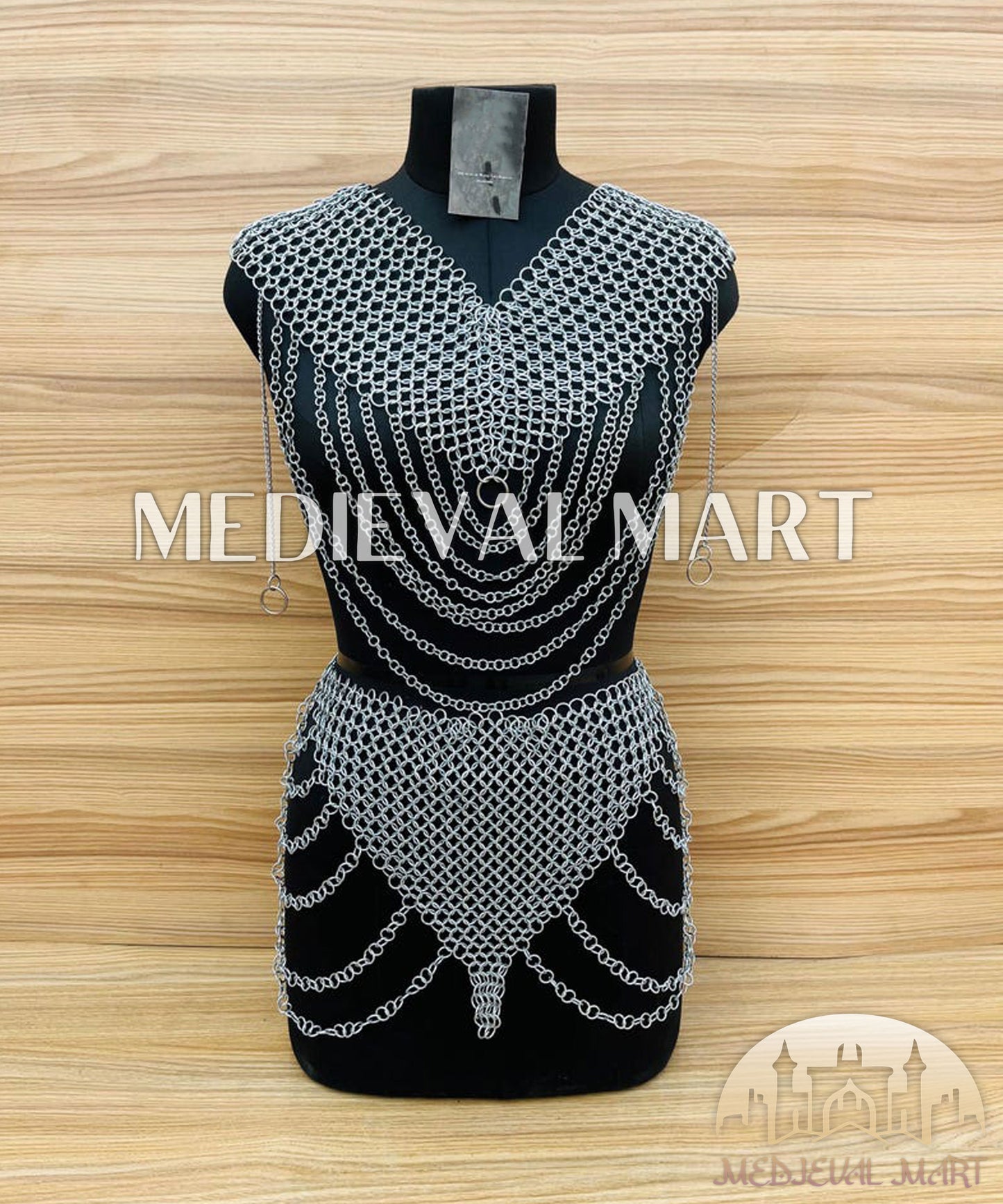 MEDIEVALMART Women’s (MoonFire) Chainmail Armor W/H Skirt