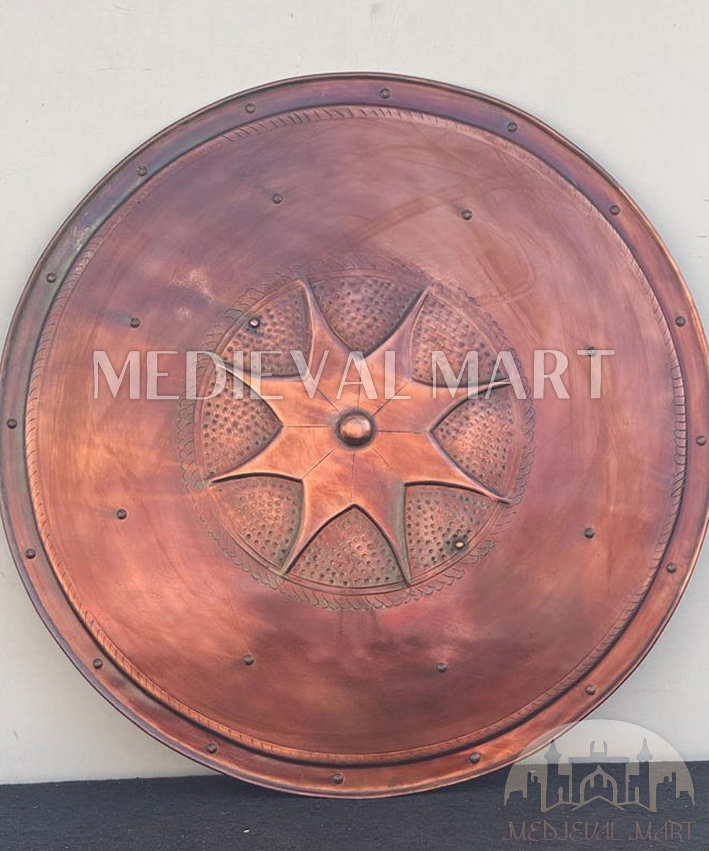 MEDIEVALMART "Kingdom Of Heaven" Round Shield Copper Finish Halloween Costume - Gift For Dad