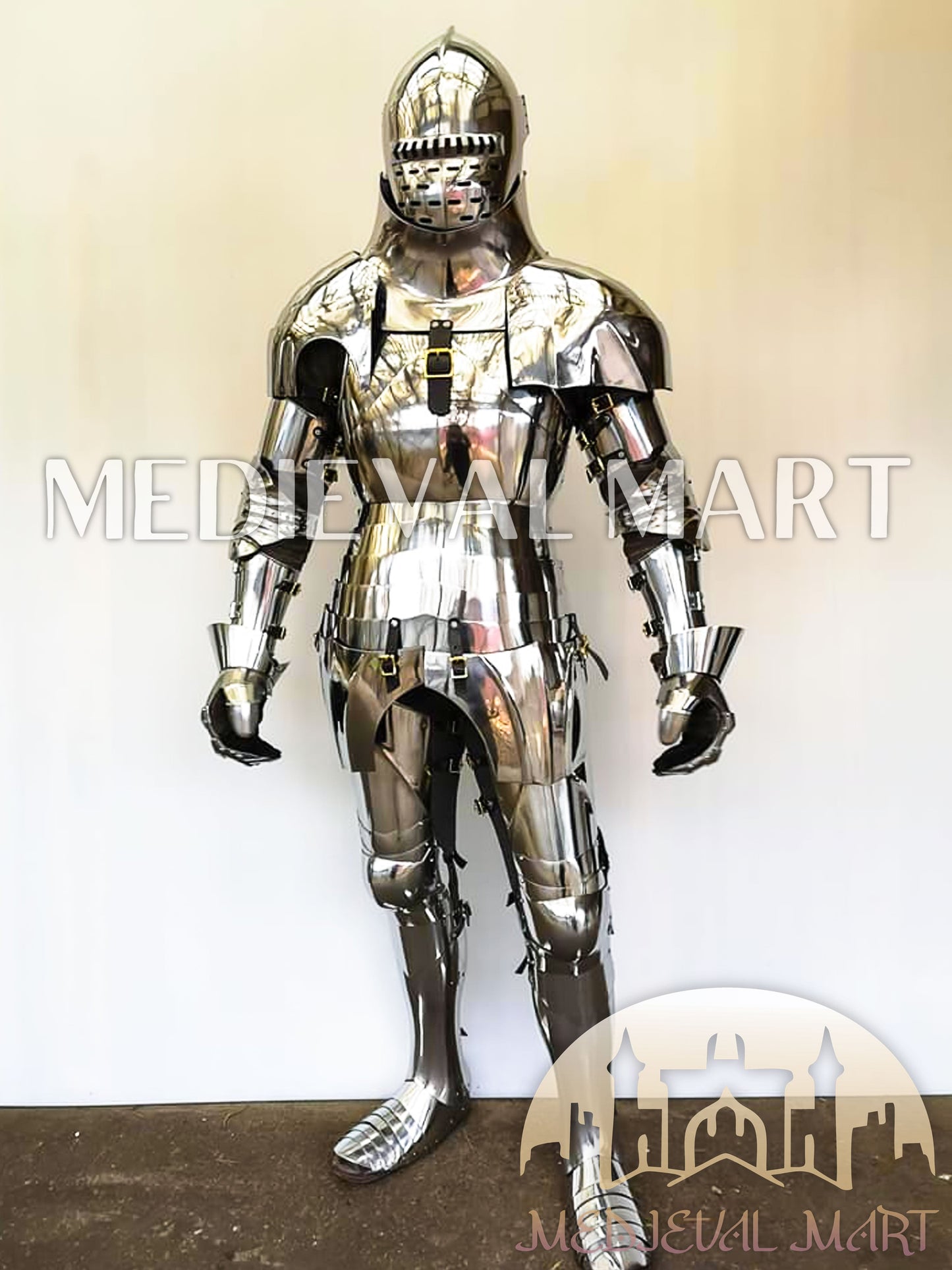 MEDIEVALMART Medieval knight Full Plate Customised English Body Armor With Viking Axe Weapon
