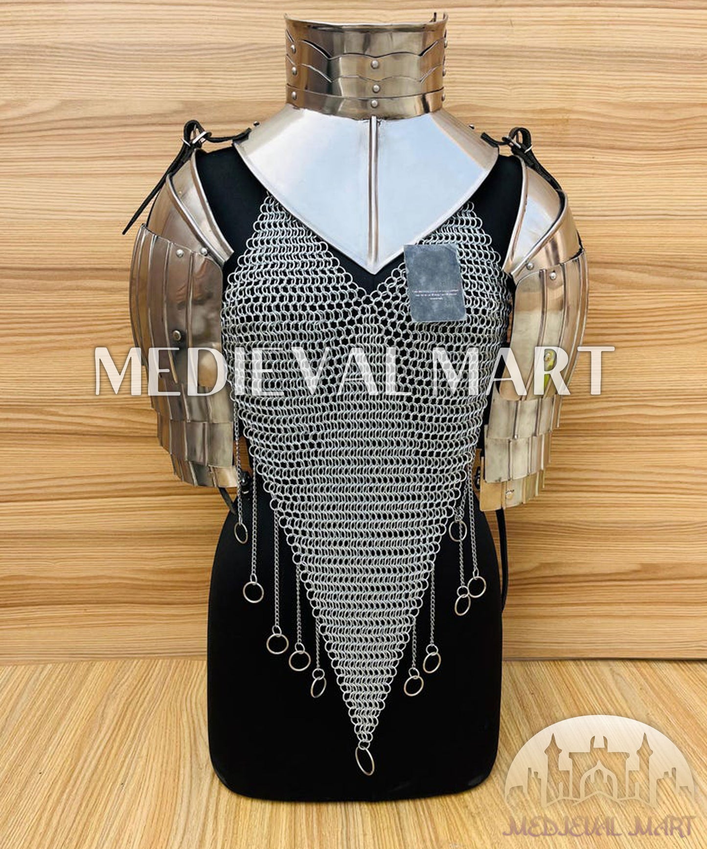 MEDIEVALMART (Solmara Knightward) Women’s Armor With Silver (Dragonfang) Chainmail Armor W/O Skirt