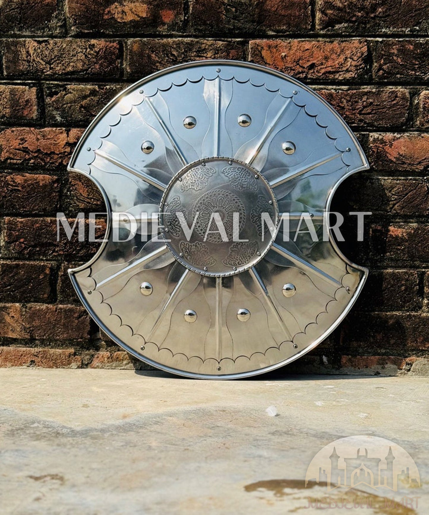 MEDIEVALMART Medieval Achilles Trojan Troy Greek Shield Silver Finish | Gift for Halloween Day