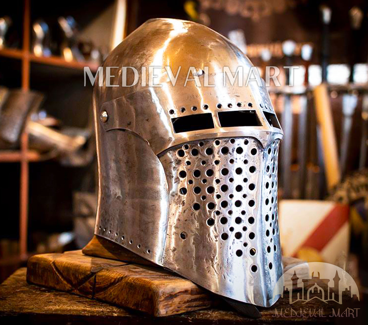 MEDIEVALMART Medieval Forged Steel Alexander (ROA 1332) Full Size War Helmet
