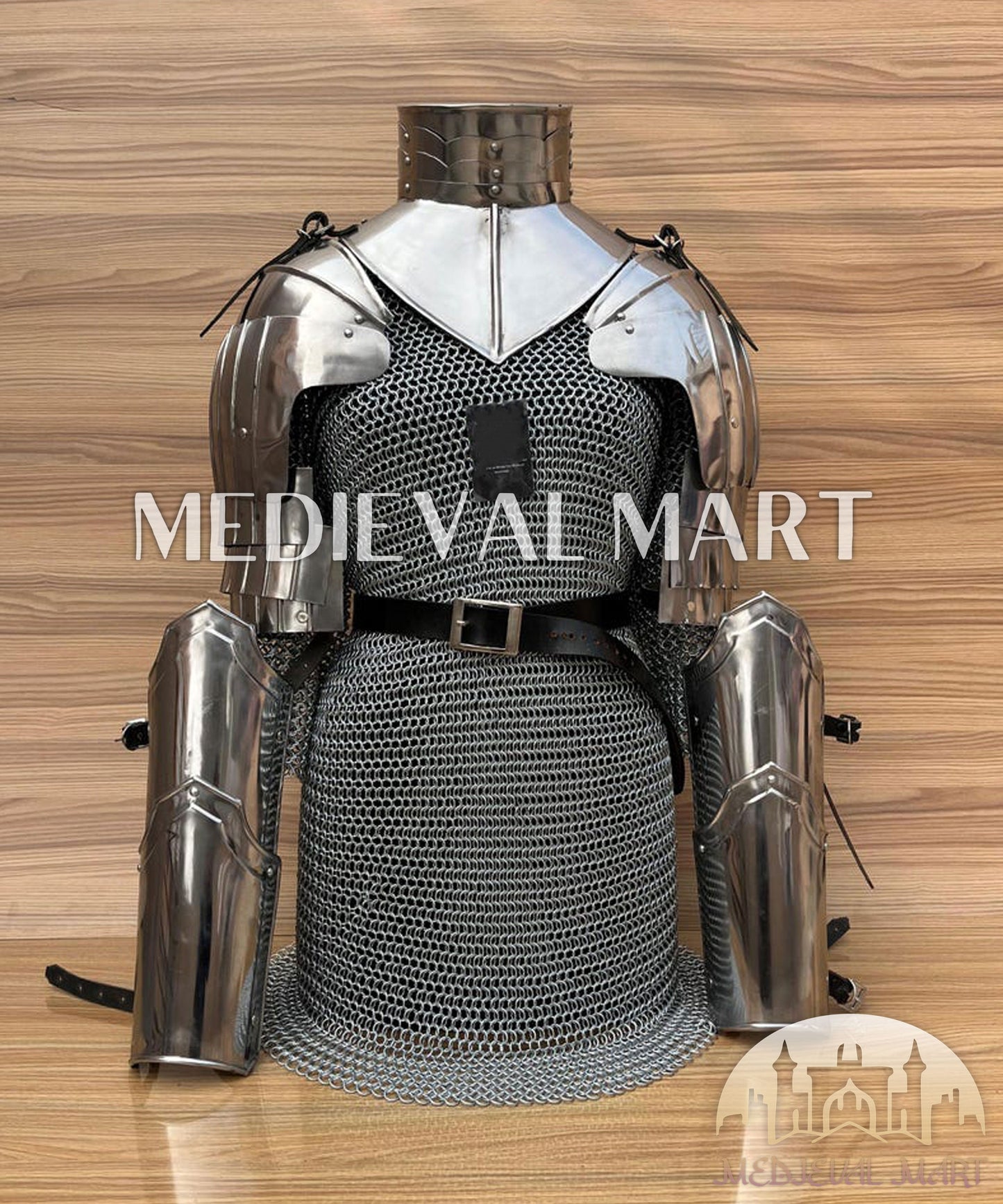 MEDIEVALMART (Solmara Knightward) Women’s Armor W/H (Blazing Fury) Chainmail + Arms Armor