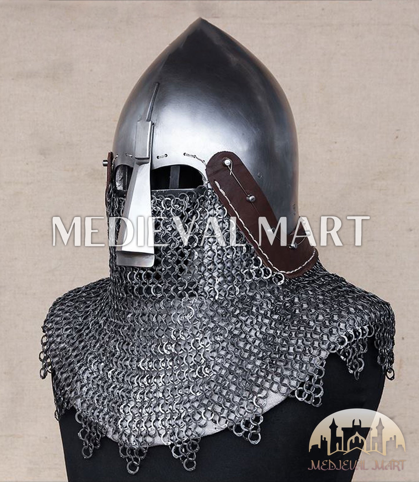 MEDIEVALMART IX Century European Nasal Bascinet Helmet for HMB; SCA; Buhurt