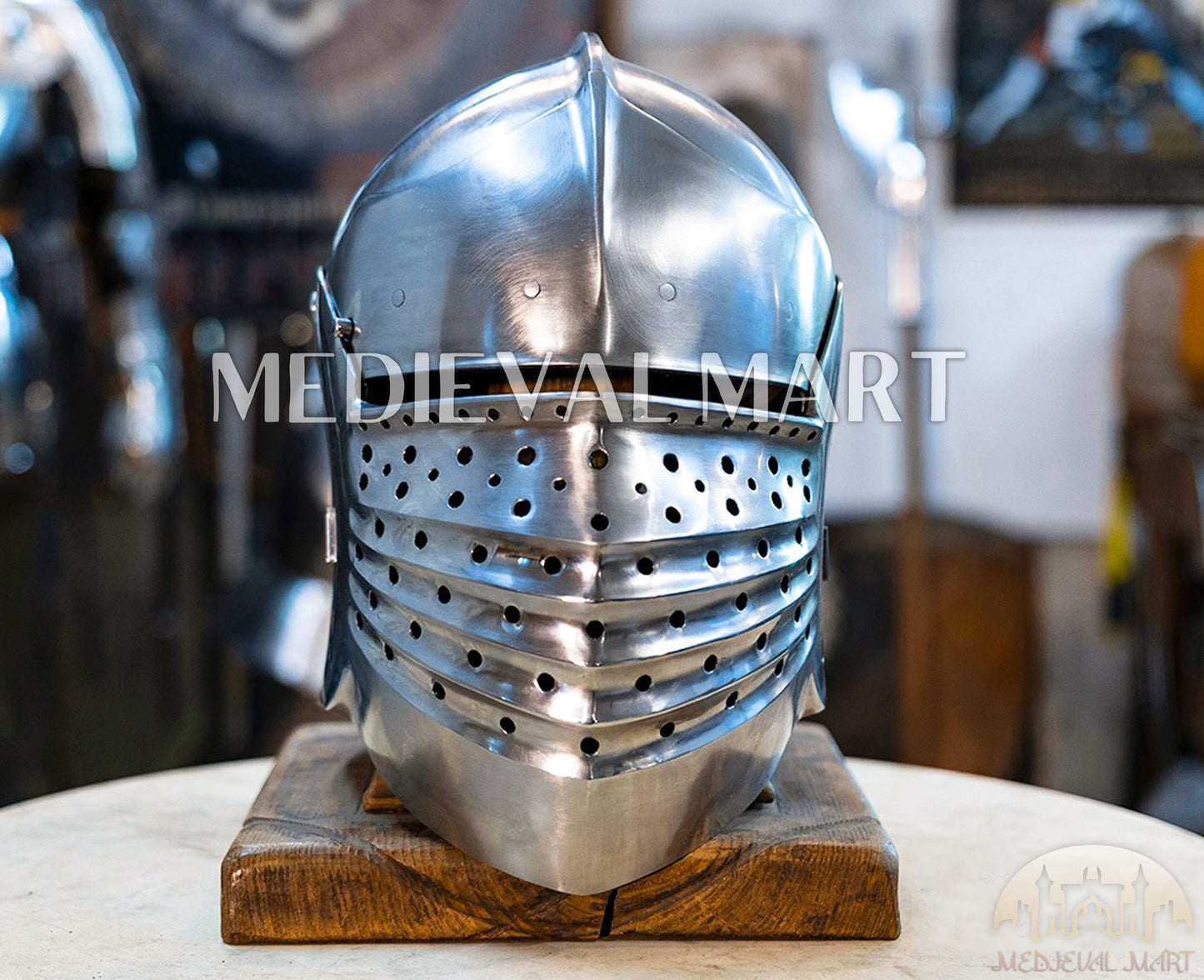 MEDIEVALMART XV Century Medieval North Italian face Sallet W/H Bellows Visored Late Helmet