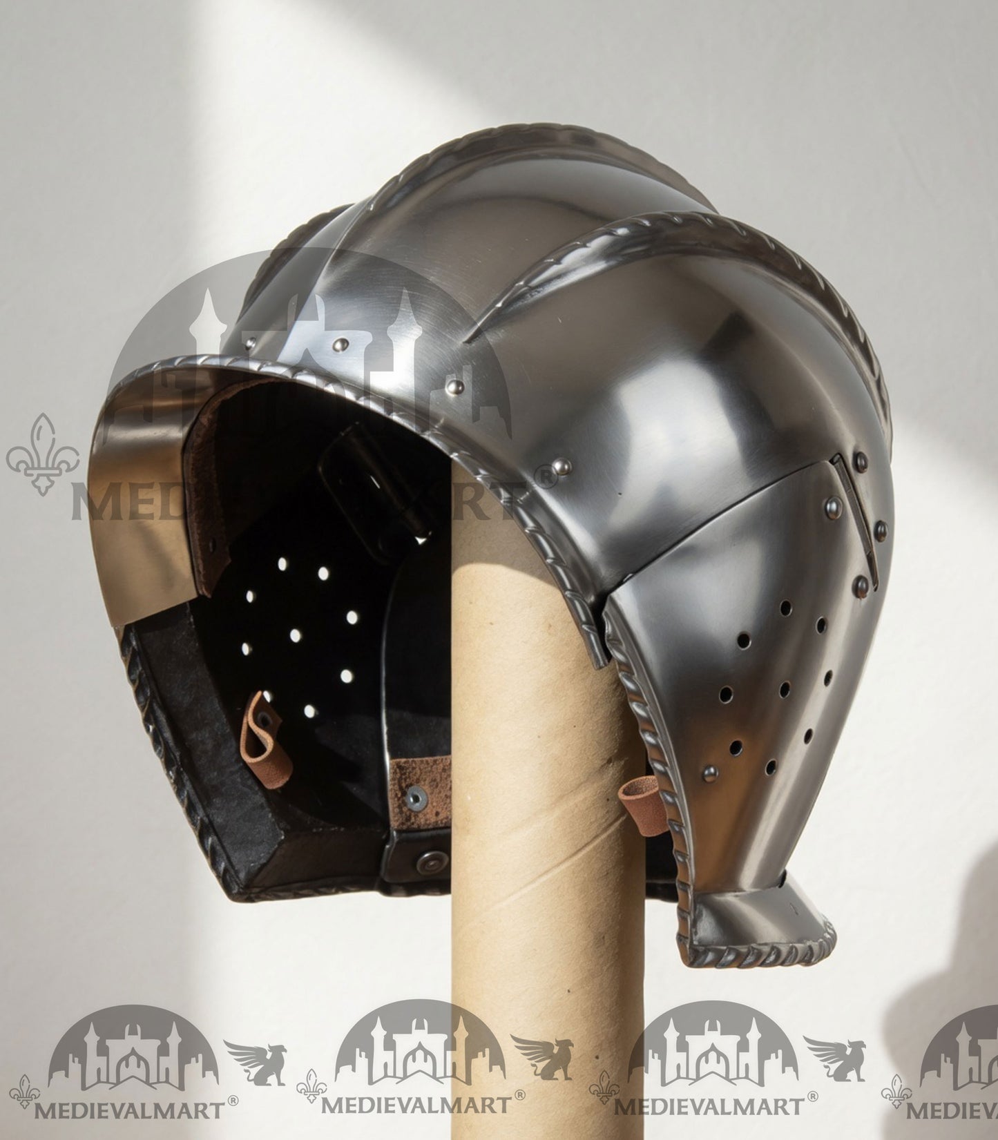 MEDIEVALMART Casque Sallet ouvert médiéval allemand bourguignon du XVe siècle