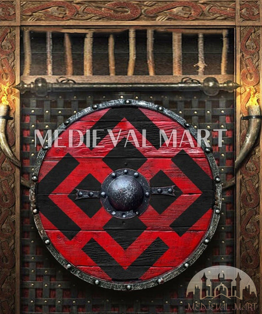 MEDIEVALMART Viking's Valhalla Prince Harald Sigurdsson of Norway Authentic Battleworn Viking Wooden Shield | Gifts For Dad