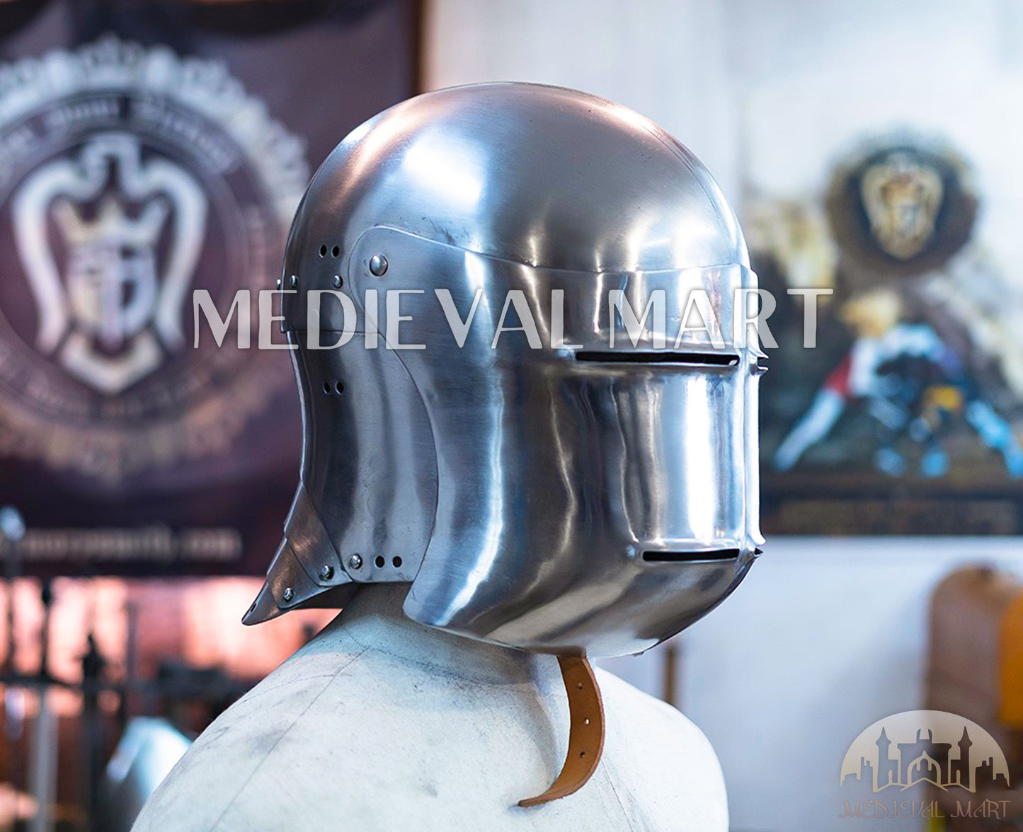 MEDIEVALMART Medieval Steel German knight Sallet head armor "The Kingmaker" Helmet