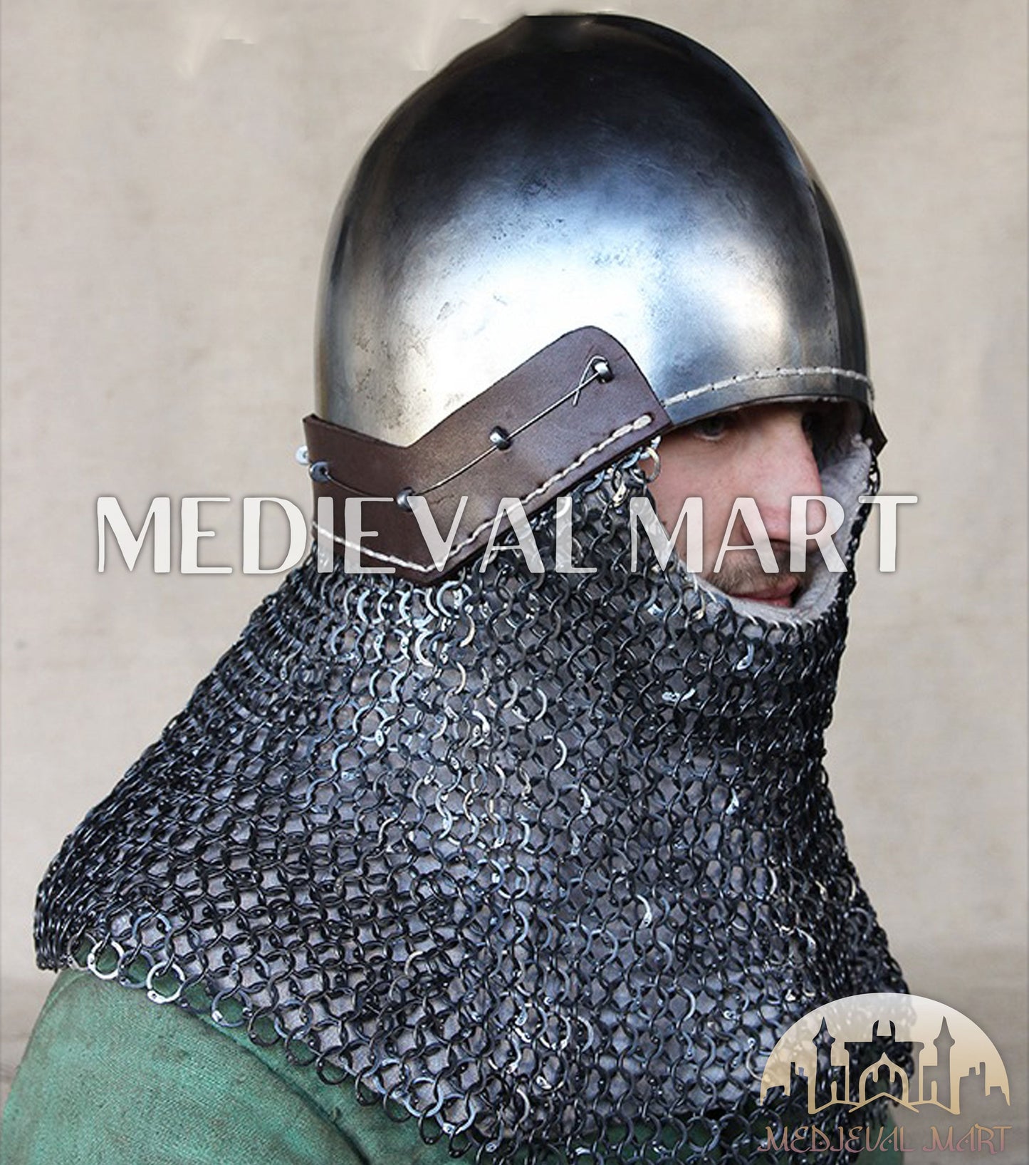 MEDIEVALMART Barbute XVth-Century Italian Open Face T-Shaped Bascinet