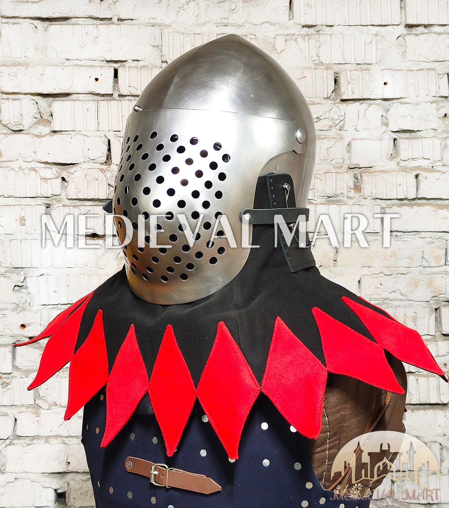 MEDIEVALMART Medieval Archaic “Eisenkopf” Bacinet Helmet Italian HMB; SCA "Bellifortis"