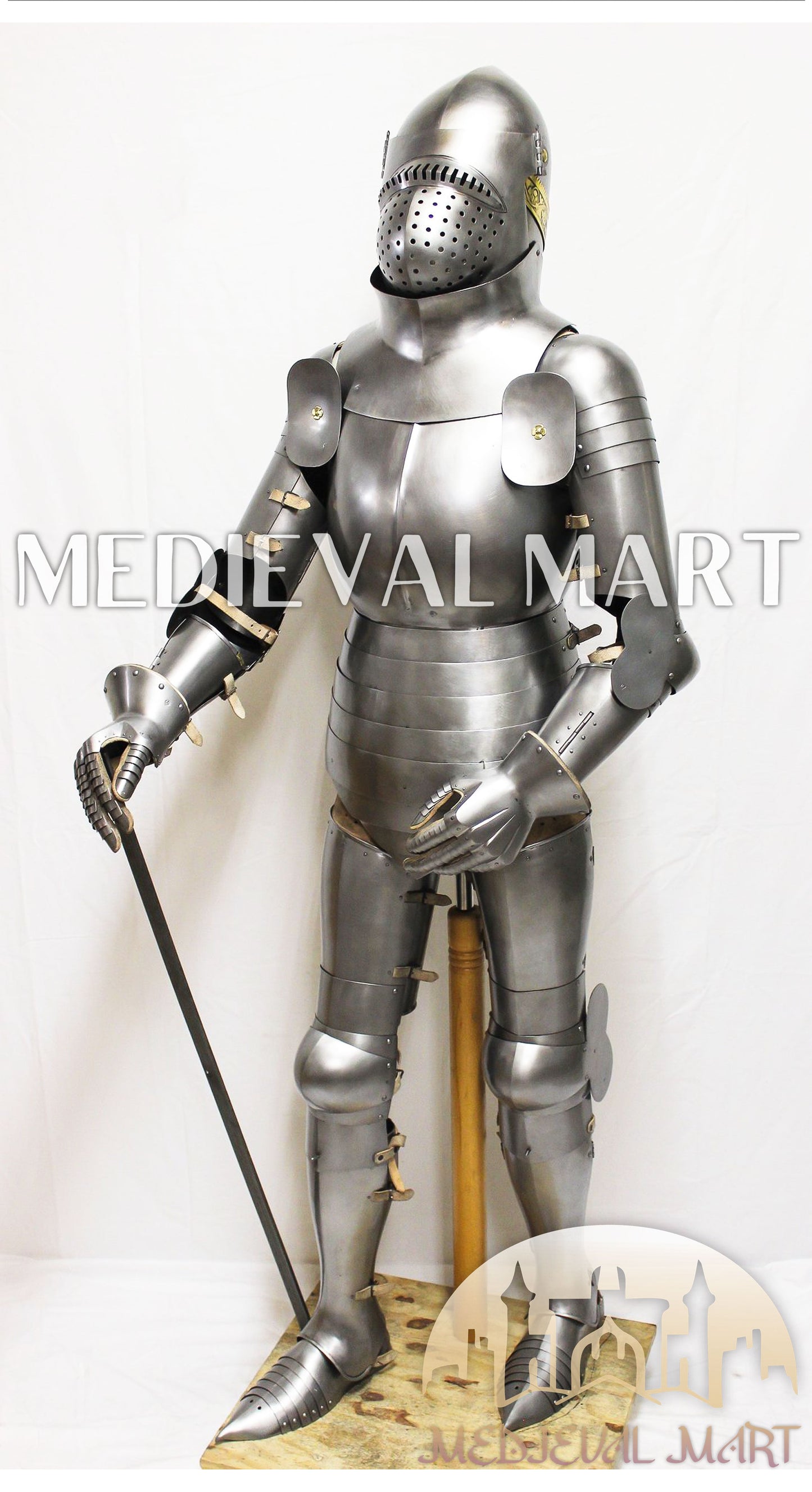 MEDIEVALMART Historical Mild Steel Ancient Rom Soldier Full Armor Costume W/H Bacinet Helmet