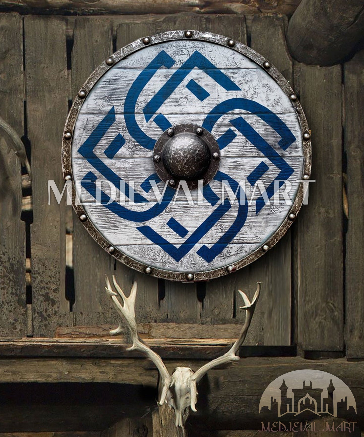 MEDIEVALMART Iconic Viking's Legend’s Last Kingdom Battleworn Iconic Viking Wooden Shield | Gifts For Dad
