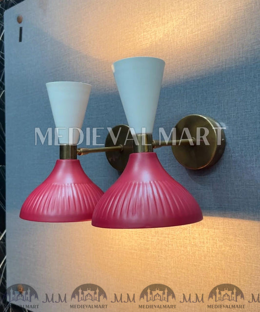 MEDIEVALMART Handmade Raw Brass Wall Sconce: Modern Italian Bedside Lamp