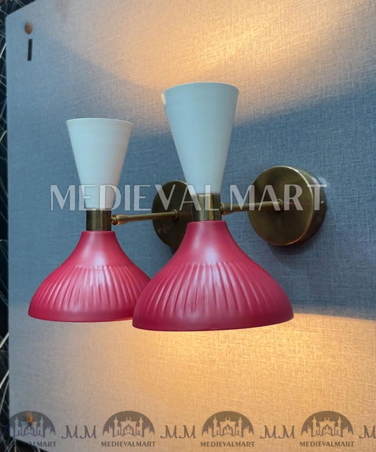 MEDIEVALMART Handmade Raw Brass Wall Sconce: Modern Italian Bedside Lamp