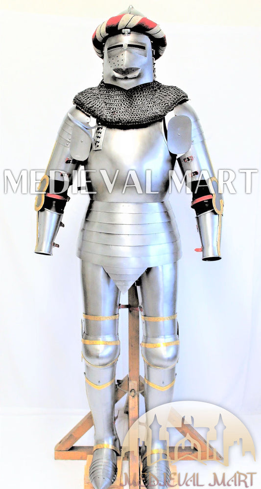 MEDIEVALMART Francis Authentic Medieval Full set of Armor W/H Hundshughel Bacient