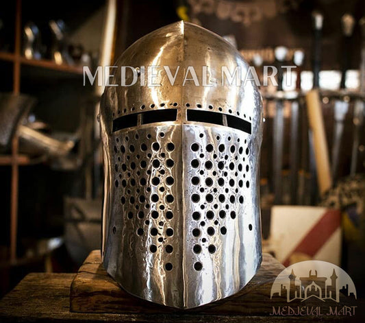 MEDIEVALMART Medieval Forged Steel Alexander (ROA 1332) Full Size War Helmet