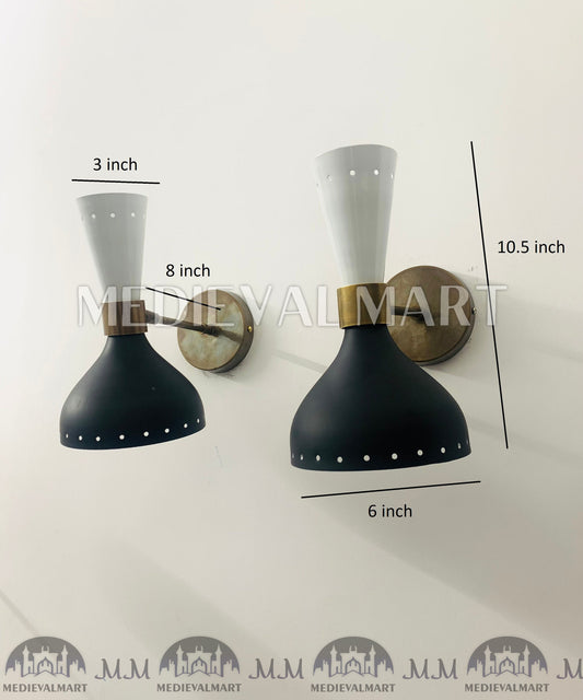 MEDIEVALMART Mid Century Modern Wall Lamp Handmade Brass Wall Fixture