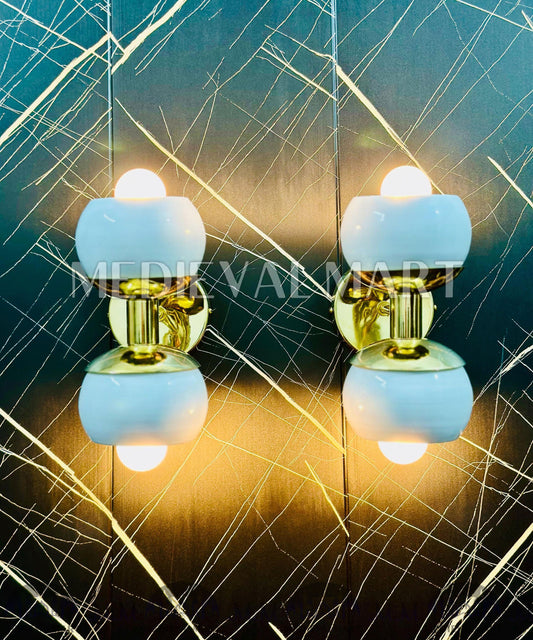 MEDIEVALMART Handcrafted Custom Brass Royal Wall Sconce: Mid-Century Modern Lighting