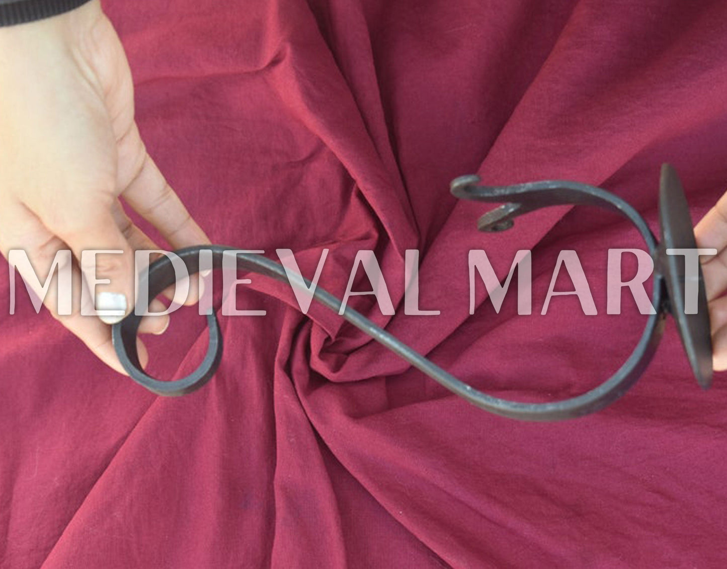 MEDIEVALMART Hand Forged Medieval Iron Candle Stand For Wall Hanging