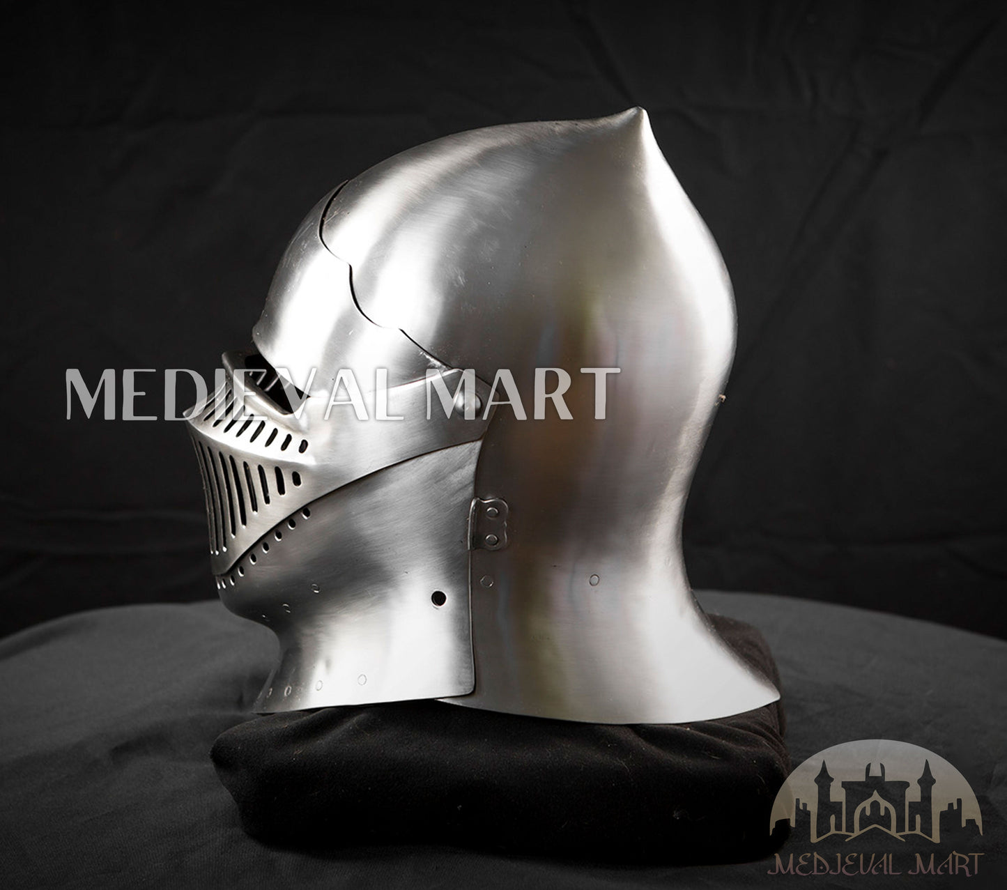MEDIEVALMART 13th-Century Medieval European Mild Steel knight Closed "Griffon" Helmet
