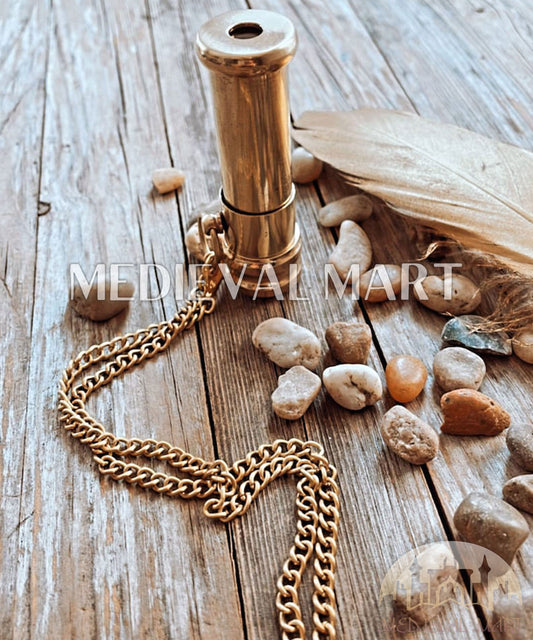 MEDIEVALMART Silver or Gold Custom Engraved Mini Kaleidoscope Necklace