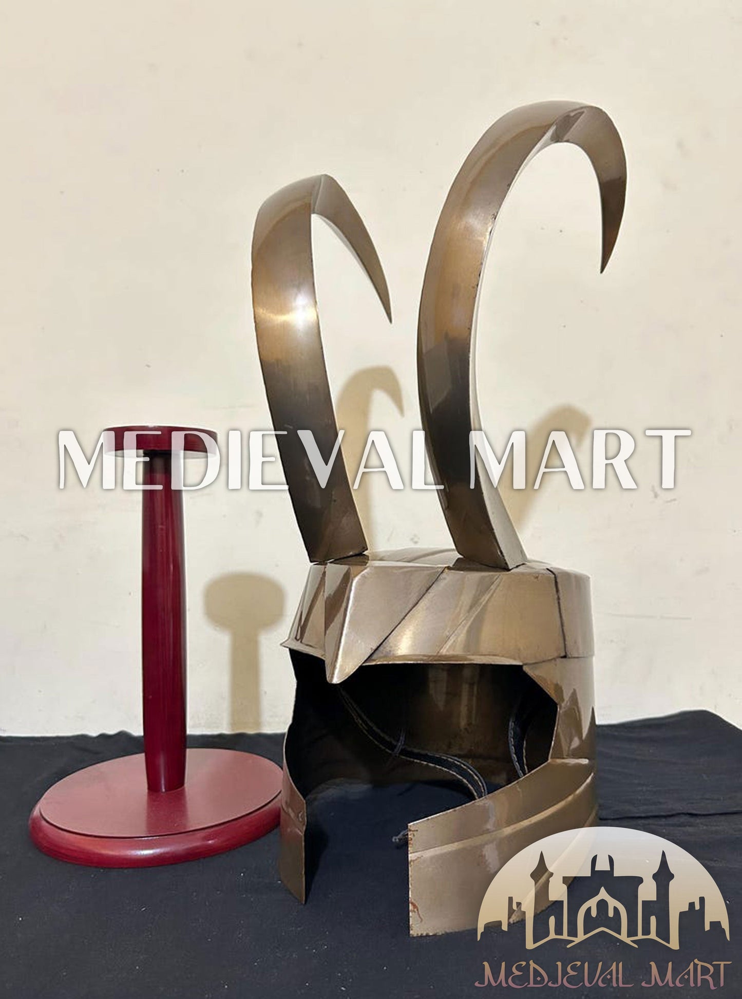 MEDIEVALMART "Thor Ragnarok" Marvel Character Loki Helmet W/H Free Stand | Marvel Props