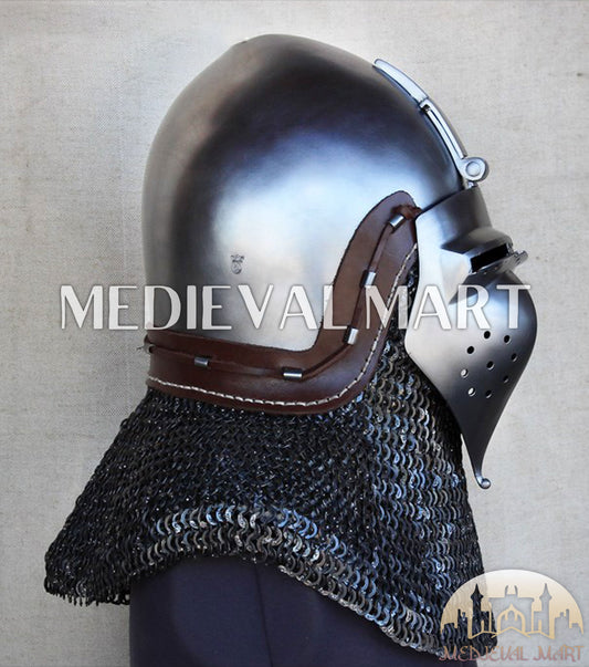 MEDIEVALMART XIV Century Medieval "The Wayward Knight" klappvisor Bascinet Helmet