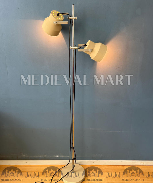 MEDIEVALMART Mid Century Italian Beige Dijkstra Space Age Floor Lamp
