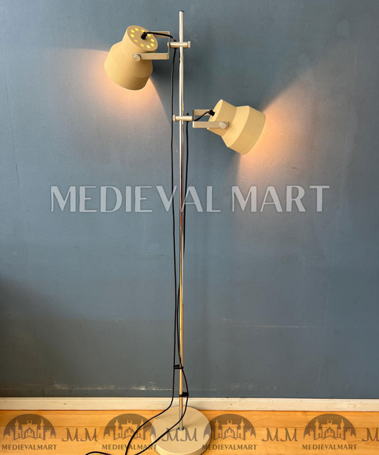 MEDIEVALMART Mid Century Italian Beige Dijkstra Space Age Floor Lamp