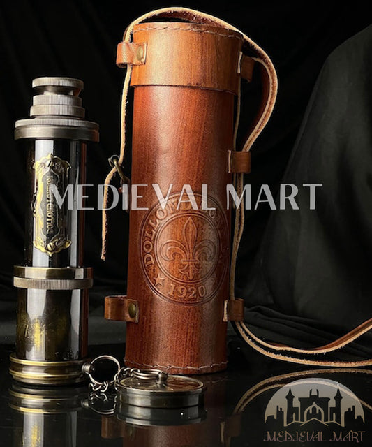 MEDIEVALMART Nautical Brass Antique decor Spyglass/Handheld Telescope for Adventure