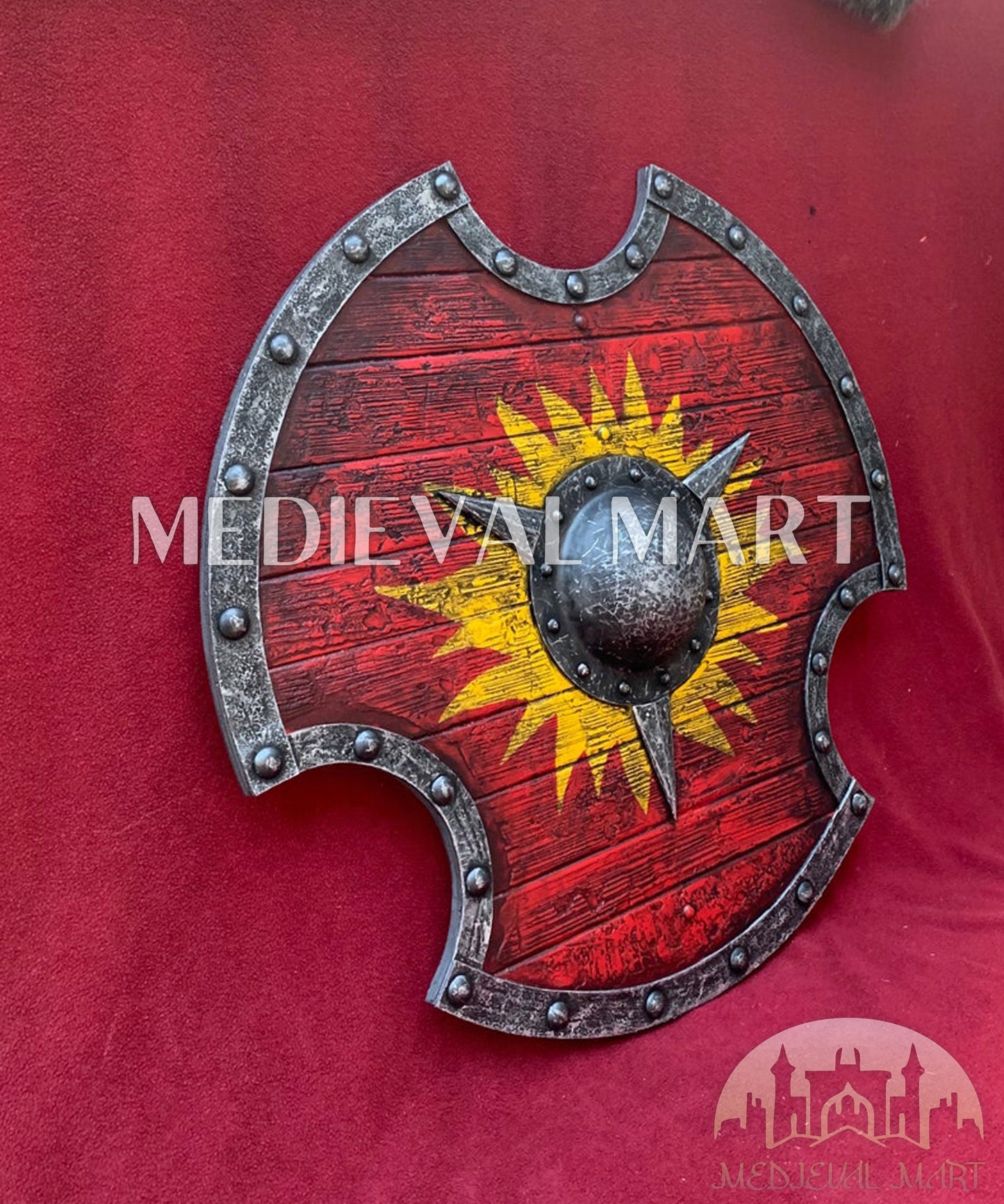 MEDIEVALMART Viking's Valhalla Valkyrie Female Warrior Battleworn Viking Wooden Shield | Gifts For Dad