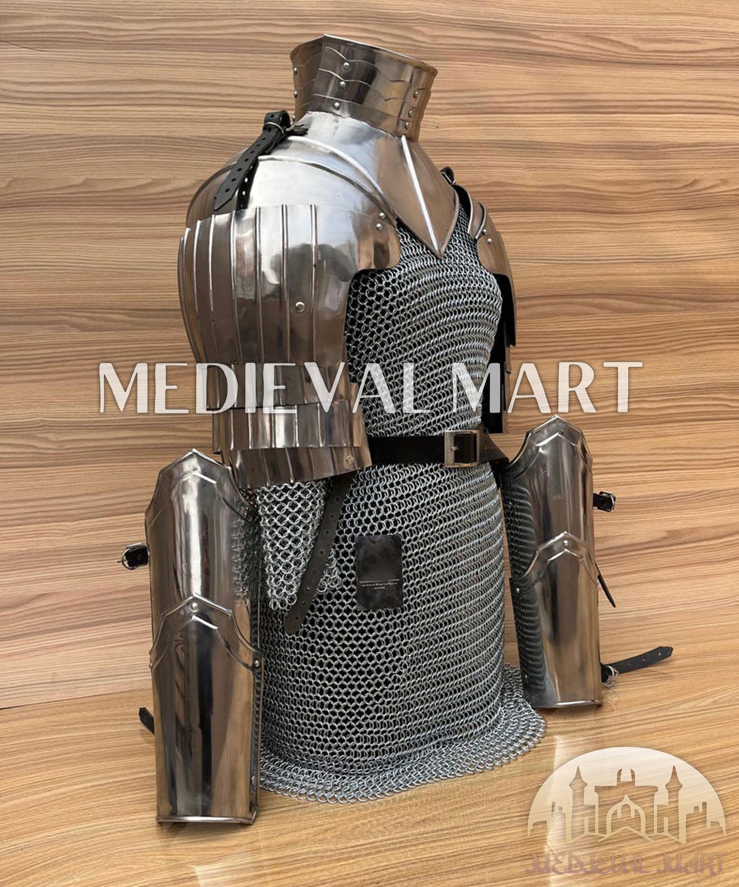MEDIEVALMART (Solmara Knightward) Women’s Armor W/H (Blazing Fury) Chainmail + Arms Armor