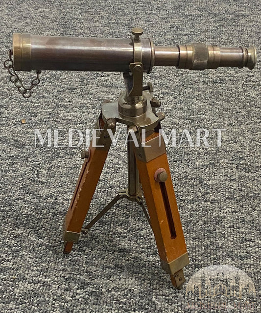 MEDIEVALMART Nautical Handmade Antique Telescope With Brass Tripod Telescope Gift for Dad