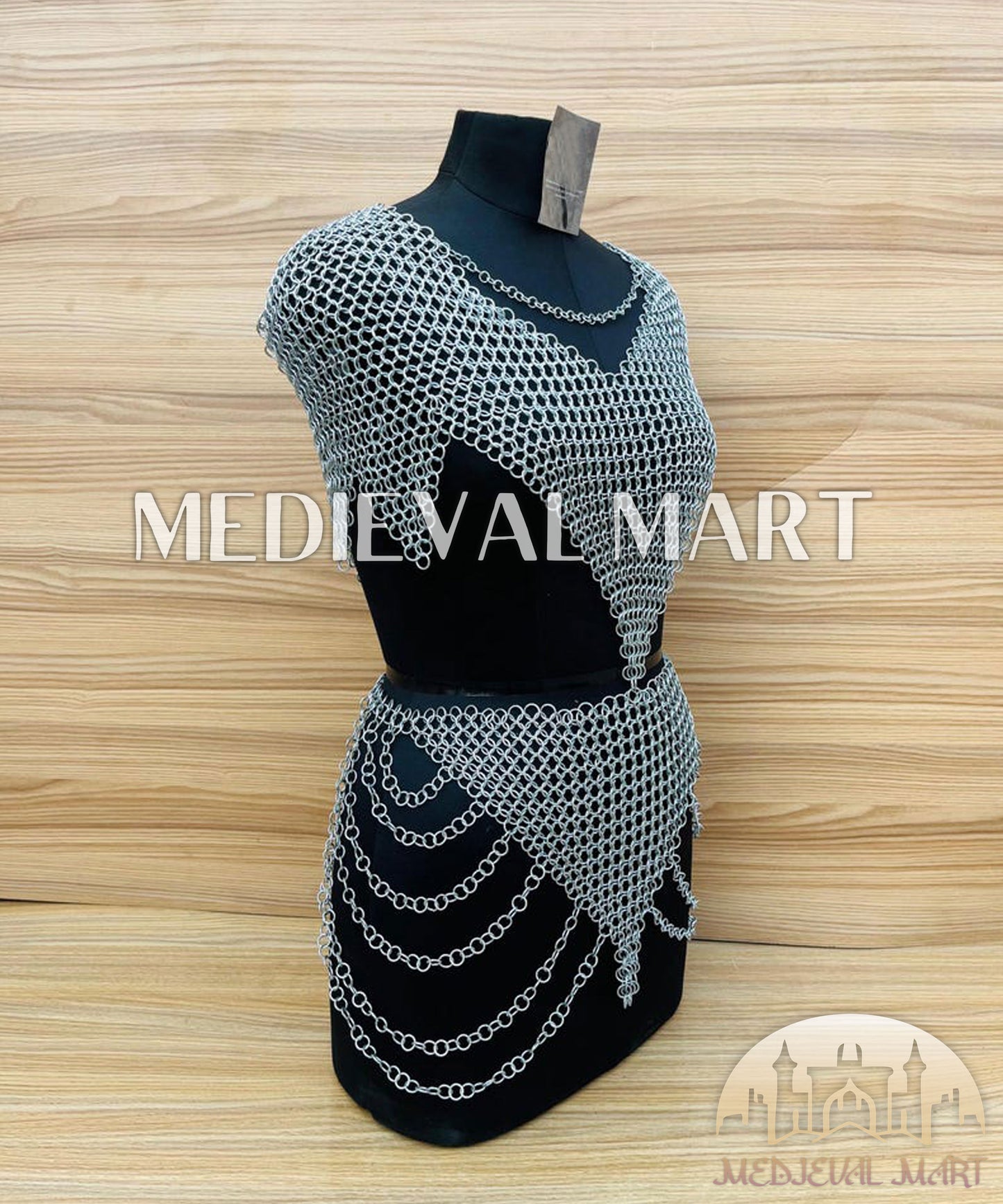 MEDIEVALMART Women’s (Duskblade) Chainmail Armor W/H Skirt
