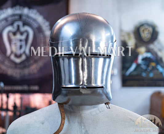 MEDIEVALMART Medieval Steel German knight Sallet head armor "The Kingmaker" Helmet