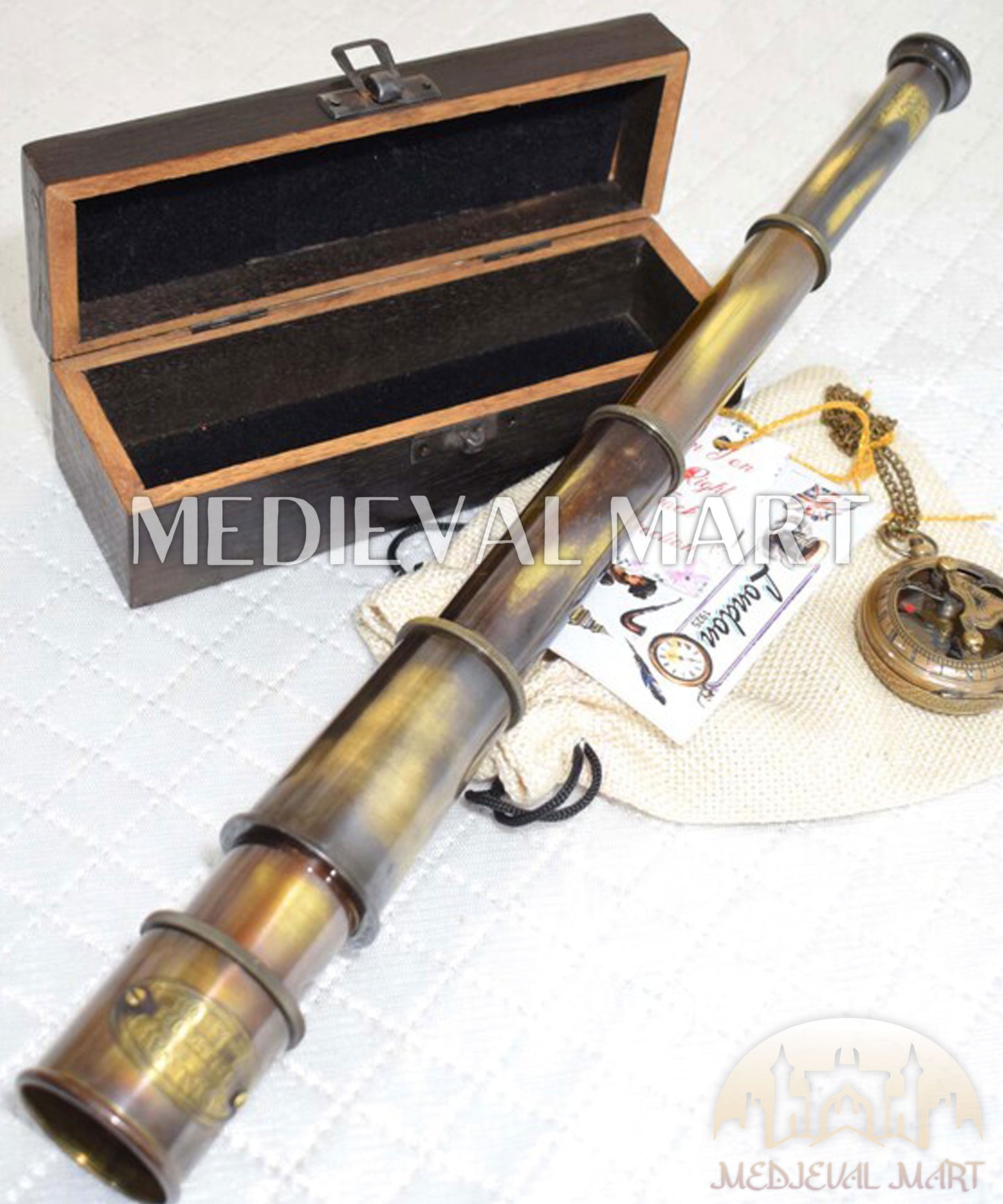 MEDIEVALMART Nautical Personalized Working Telescope Pirates Spyglass Gift For Dad