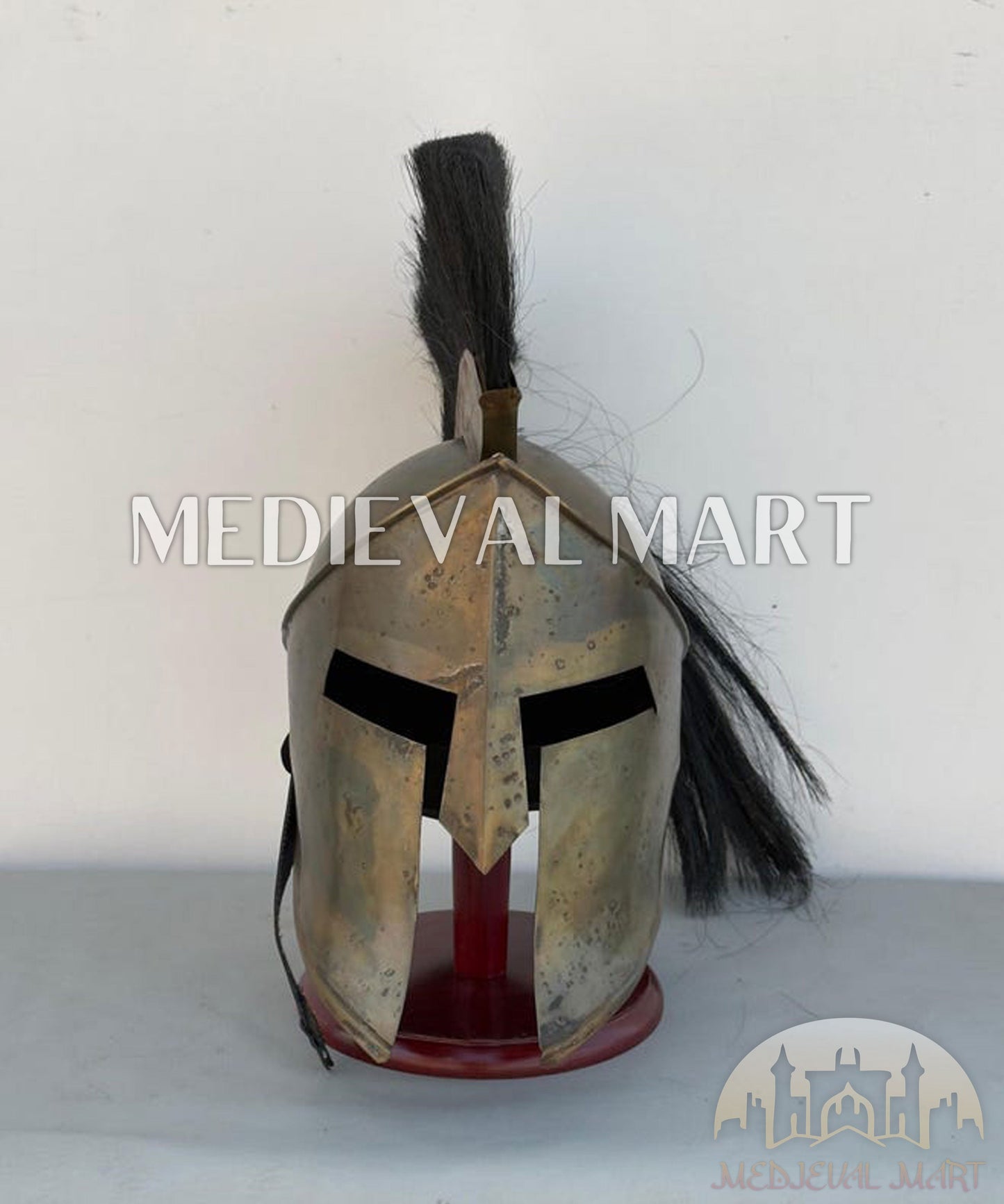 MEDIEVALMART "300" Movie King of Spartan Leonidas Medieval Finish Helmet W/H Free Stand | 300 Props