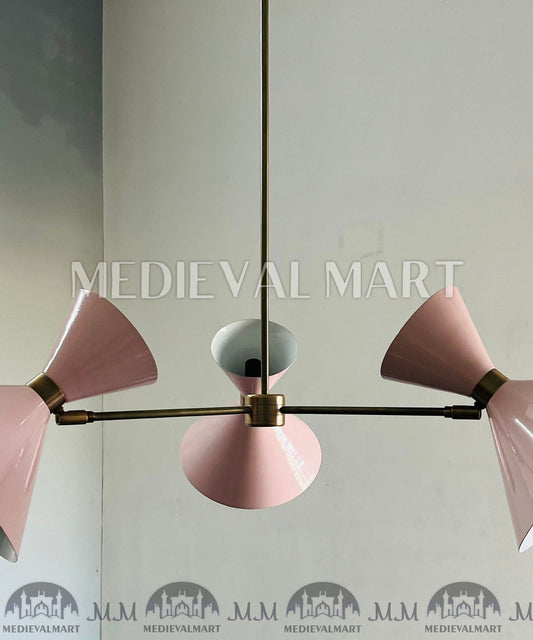 MEDIEVALMART Italian Mid Century Sputnik Chandelier 6-Light Stilnovo Design